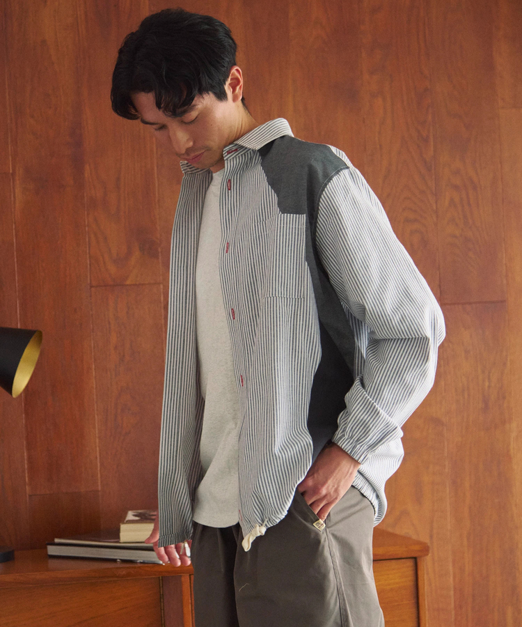 go slow caravan(ゴースローキャラバン) |DUCKSTER/ダックスター ペンタゴン切替コーチシャツ (MENS)