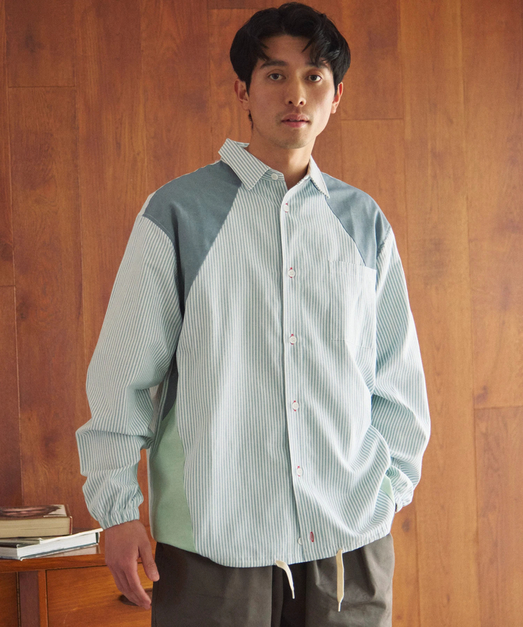 go slow caravan(ゴースローキャラバン) |DUCKSTER/ダックスター ペンタゴン切替コーチシャツ (MENS)