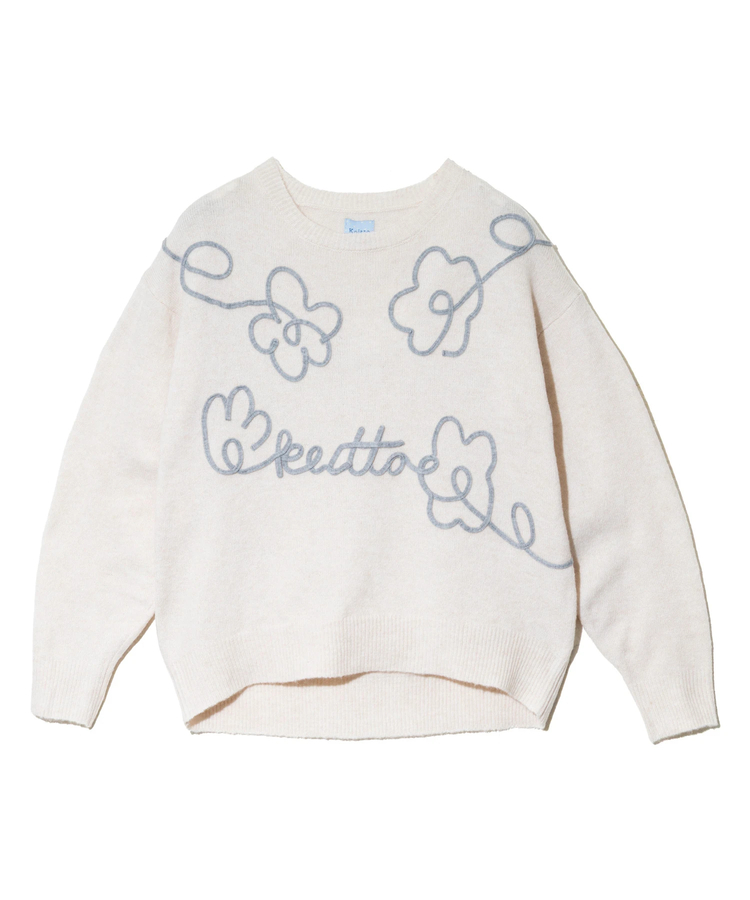 Keitto/ケイット つながるお花コード刺繍ニットPO (WOMENS