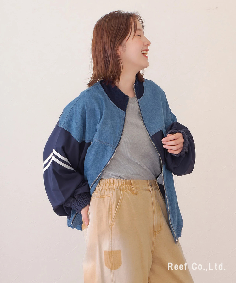 go slow caravan(ゴースローキャラバン) |mililopiulu/ミリロピュール ジャージMIXデニムジャケット (WOMENS)