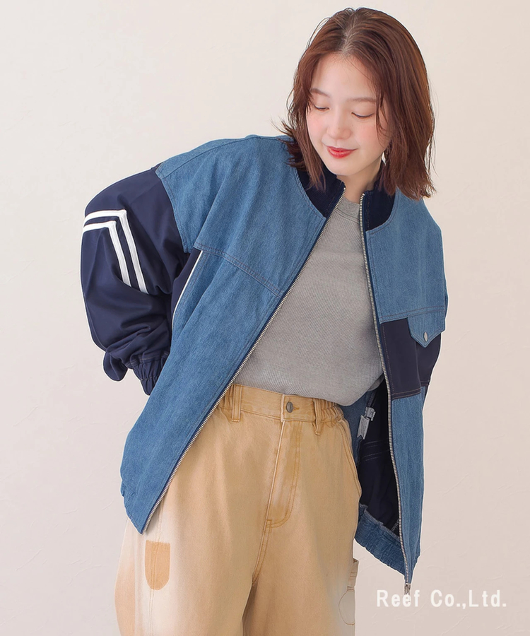 go slow caravan(ゴースローキャラバン) |mililopiulu/ミリロピュール ジャージMIXデニムジャケット (WOMENS)