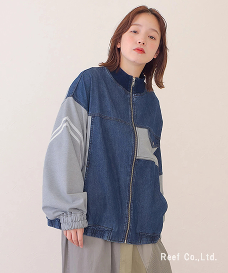 go slow caravan(ゴースローキャラバン) |mililopiulu/ミリロピュール ジャージMIXデニムジャケット (WOMENS)