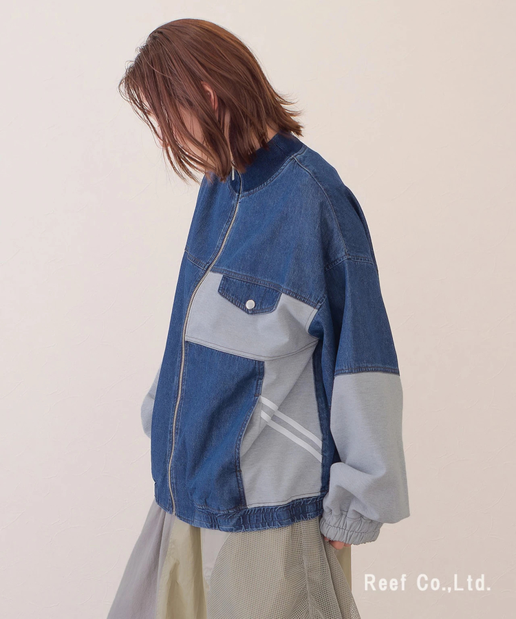 go slow caravan(ゴースローキャラバン) |mililopiulu/ミリロピュール ジャージMIXデニムジャケット (WOMENS)