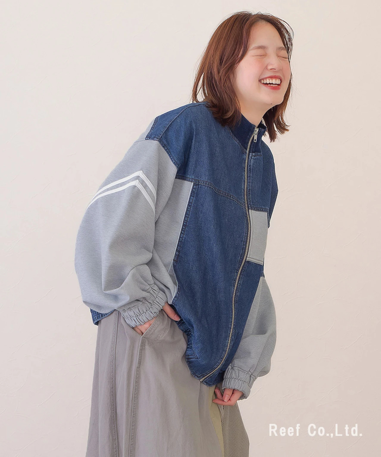 go slow caravan(ゴースローキャラバン) |mililopiulu/ミリロピュール ジャージMIXデニムジャケット (WOMENS)