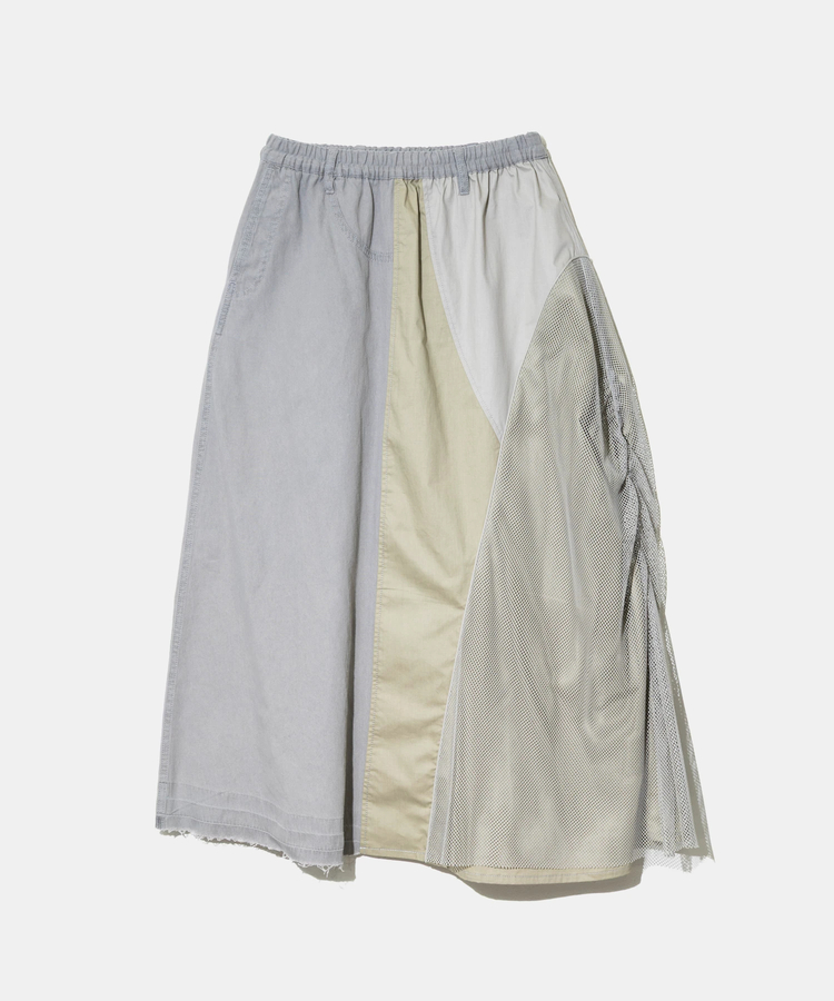 km※プロフ必読（^人^） ☆ブルーガール　blugirl☆サイズ40 mililopiulu/ミリロピュール メッシュMIXデニムスカート (WOMENS