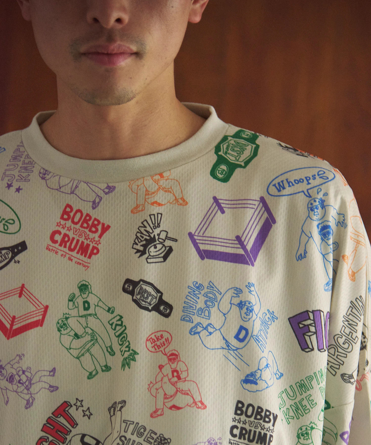 go slow caravan(ゴースローキャラバン) |DUCKSTER/ダックスター 総柄プロレスTEE (MENS)