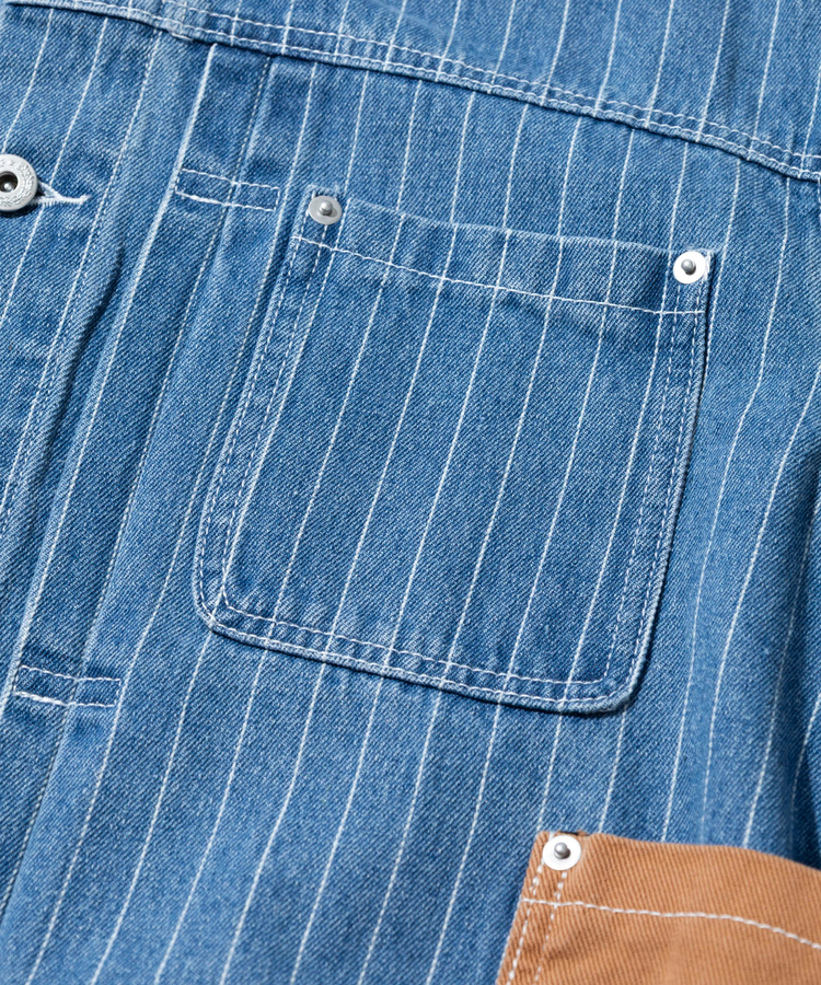 go slow caravan(ゴースローキャラバン) |Mountain Mania/マウンテンマニア Pin-Stripe Denim Coverall (MENS)