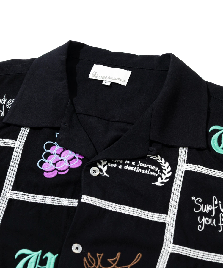 go slow caravan(ゴースローキャラバン) |Universal Style Wear/ユニバーサルスタイルウェア Patchwork embroidery shirt (MENS)
