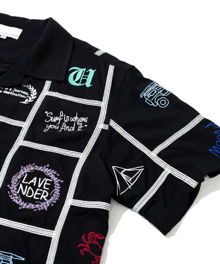 go slow caravan(ゴースローキャラバン) |Universal Style Wear/ユニバーサルスタイルウェア Patchwork embroidery shirt (MENS)