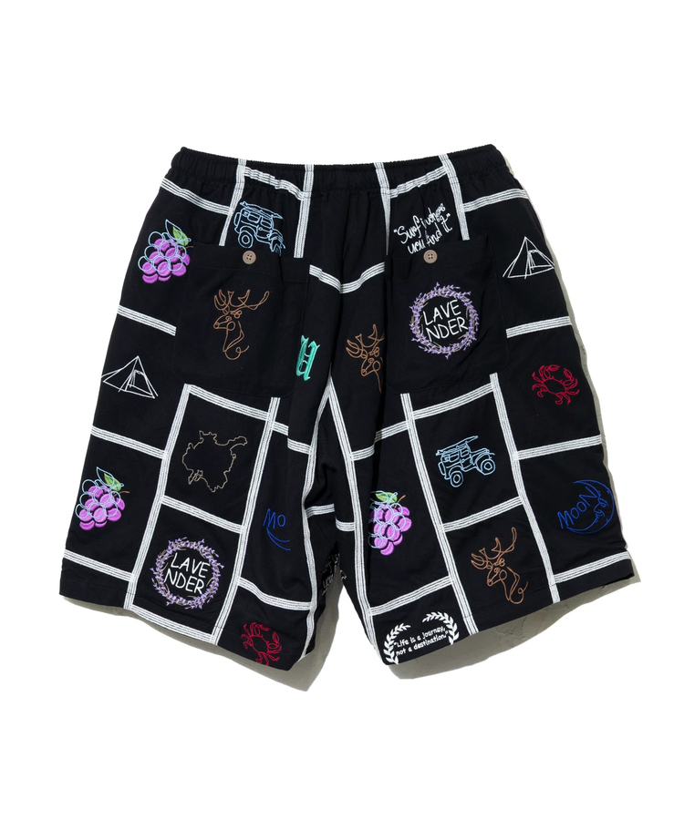 go slow caravan(ゴースローキャラバン) |Universal Style Wear/ユニバーサルスタイルウェア Patchwork embroidery shorts (MENS)