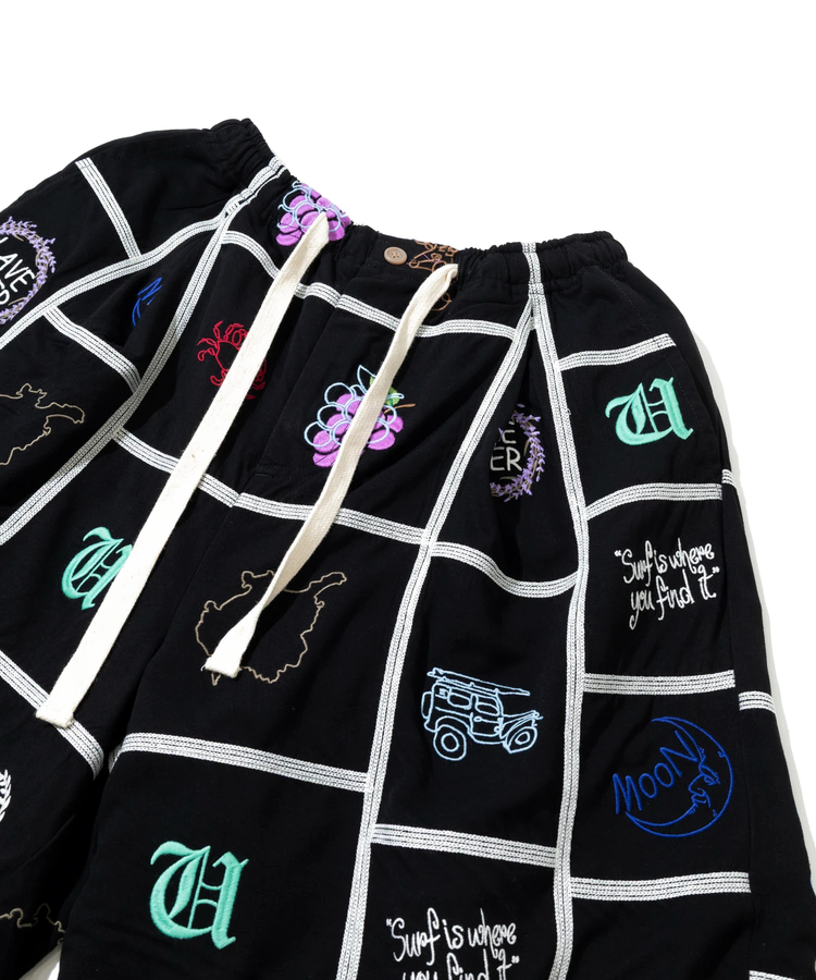 go slow caravan(ゴースローキャラバン) |Universal Style Wear/ユニバーサルスタイルウェア Patchwork embroidery shorts (MENS)
