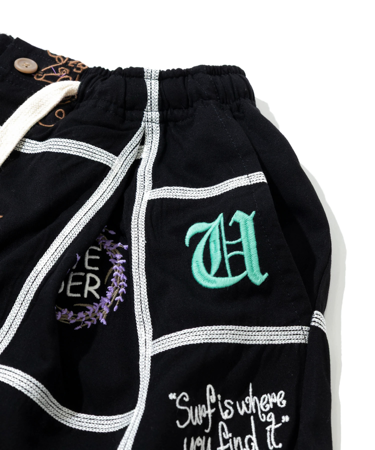 go slow caravan(ゴースローキャラバン) |Universal Style Wear/ユニバーサルスタイルウェア Patchwork embroidery shorts (MENS)