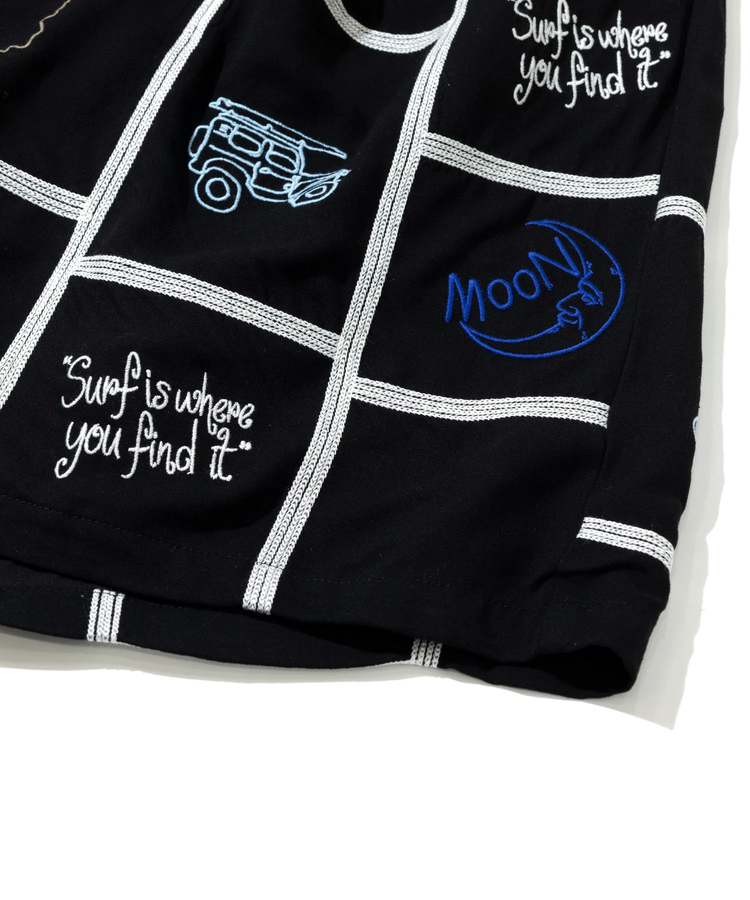 go slow caravan(ゴースローキャラバン) |Universal Style Wear/ユニバーサルスタイルウェア Patchwork embroidery shorts (MENS)
