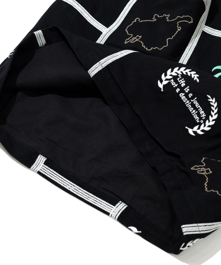 go slow caravan(ゴースローキャラバン) |Universal Style Wear/ユニバーサルスタイルウェア Patchwork embroidery shorts (MENS)