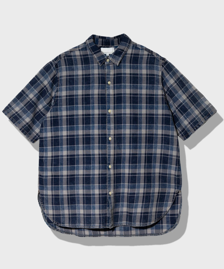 go slow caravan(ゴースローキャラバン) |Universal Style Wear/ユニバーサルスタイルウェア INDIGO Plaid damage shirt (MENS)