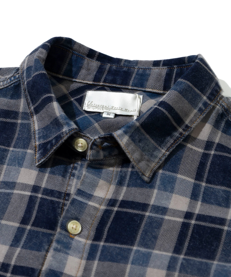 go slow caravan(ゴースローキャラバン) |Universal Style Wear/ユニバーサルスタイルウェア INDIGO Plaid damage shirt (MENS)