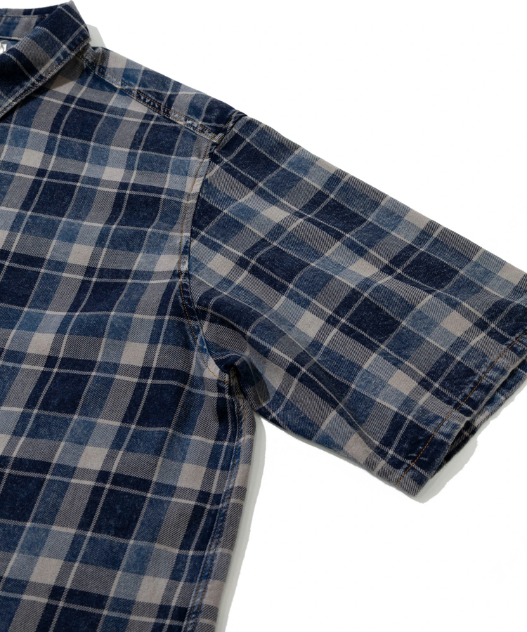 go slow caravan(ゴースローキャラバン) |Universal Style Wear/ユニバーサルスタイルウェア INDIGO Plaid damage shirt (MENS)