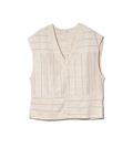 go slow caravan(ゴースローキャラバン) |le colis/ルコリ レースニットソーパッチワーク風Vネックベスト (WOMENS)