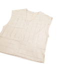 go slow caravan(ゴースローキャラバン) |le colis/ルコリ レースニットソーパッチワーク風Vネックベスト (WOMENS)