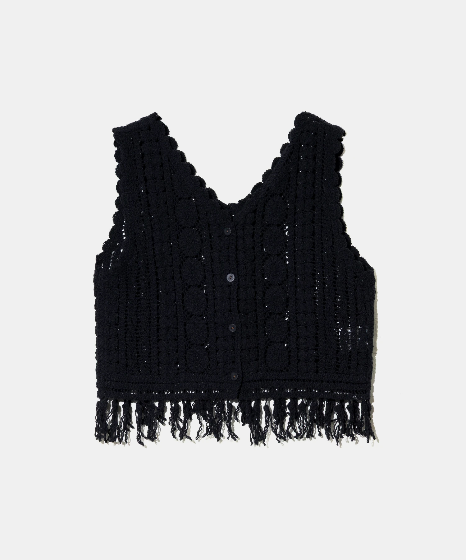 GENTIL/ジャンティー かぎ針V前開きベスト (WOMENS)｜ファッション通販