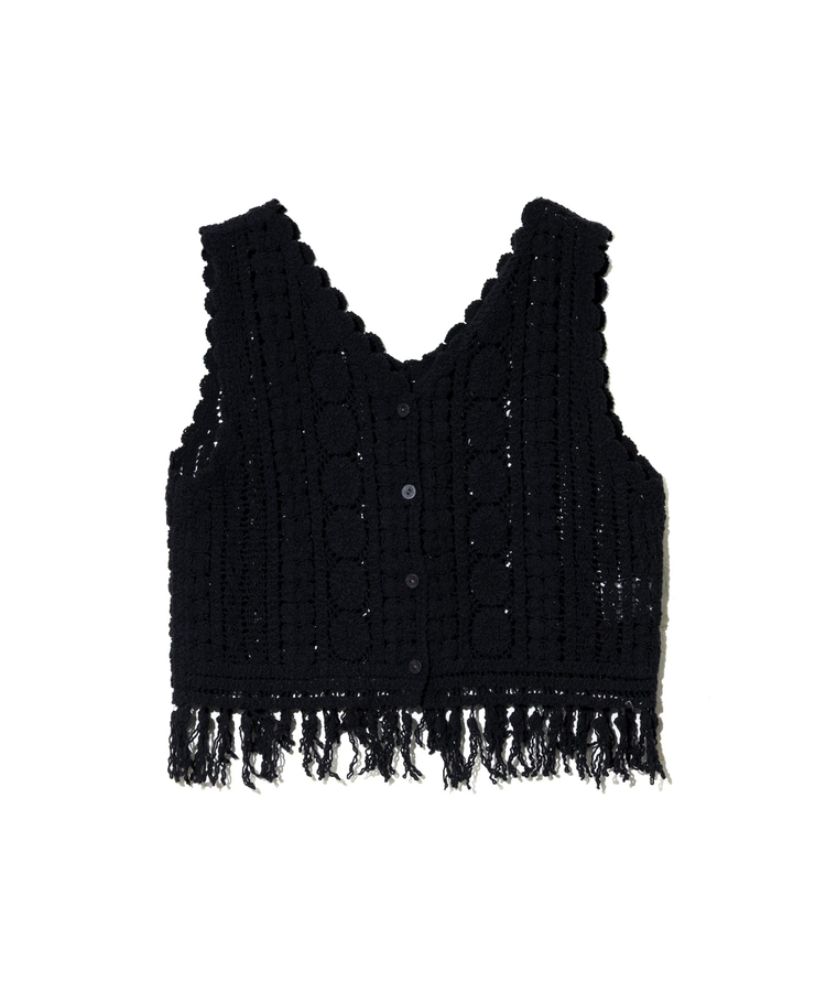 GENTIL/ジャンティー かぎ針V前開きベスト (WOMENS)｜ファッション通販