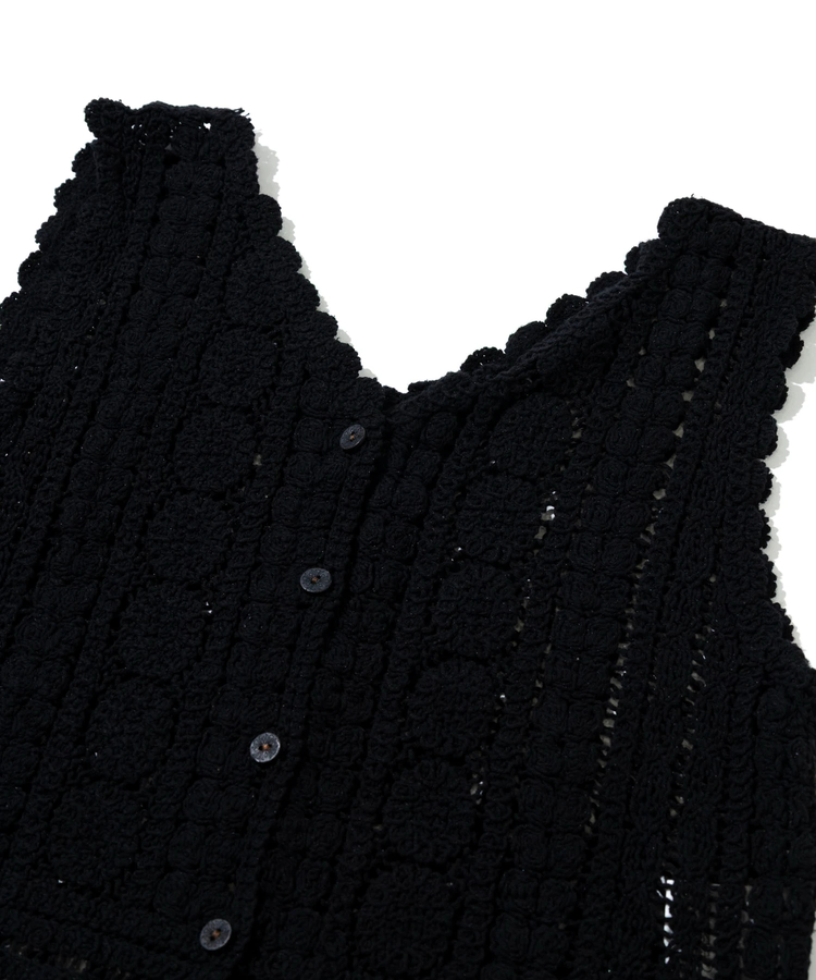 GENTIL/ジャンティー かぎ針V前開きベスト (WOMENS)｜ファッション通販