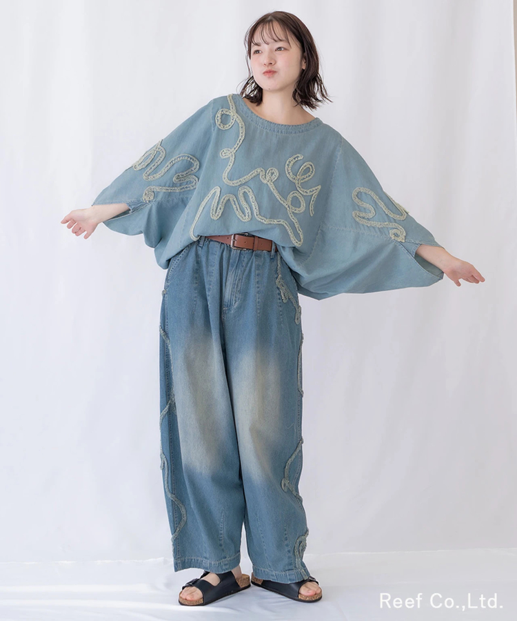 mililopiulu/ミリロピュール フリンジラインバルーンパンツ (WOMENS