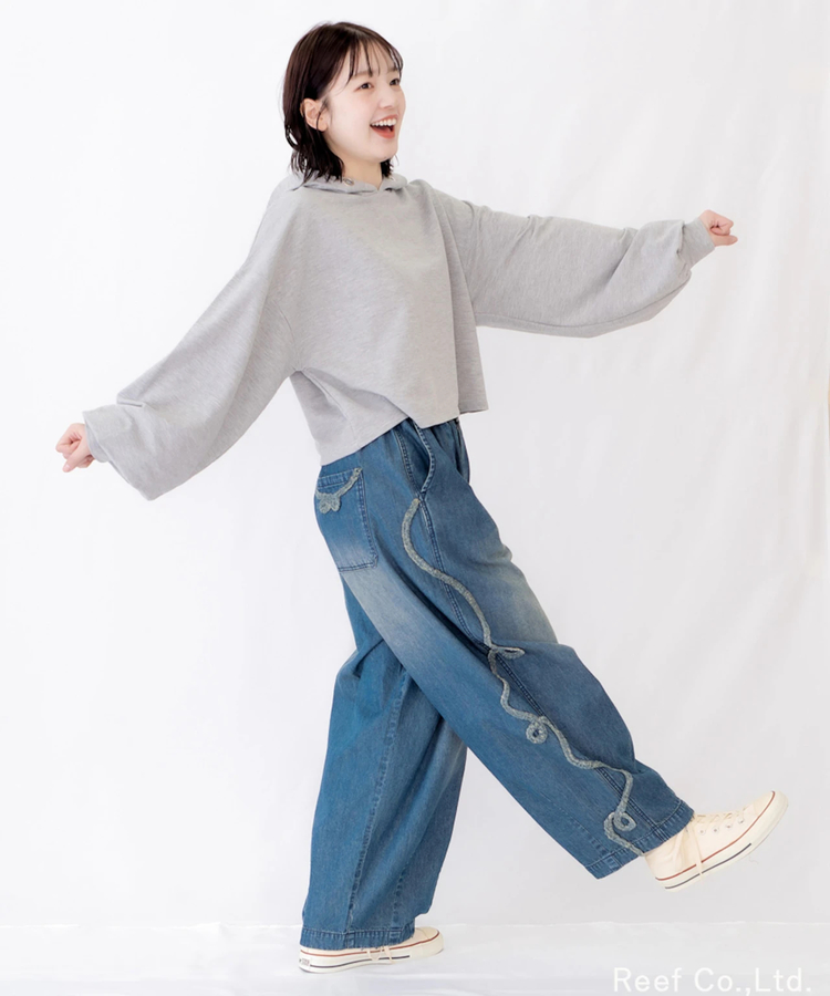 mililopiulu/ミリロピュール フリンジラインバルーンパンツ (WOMENS