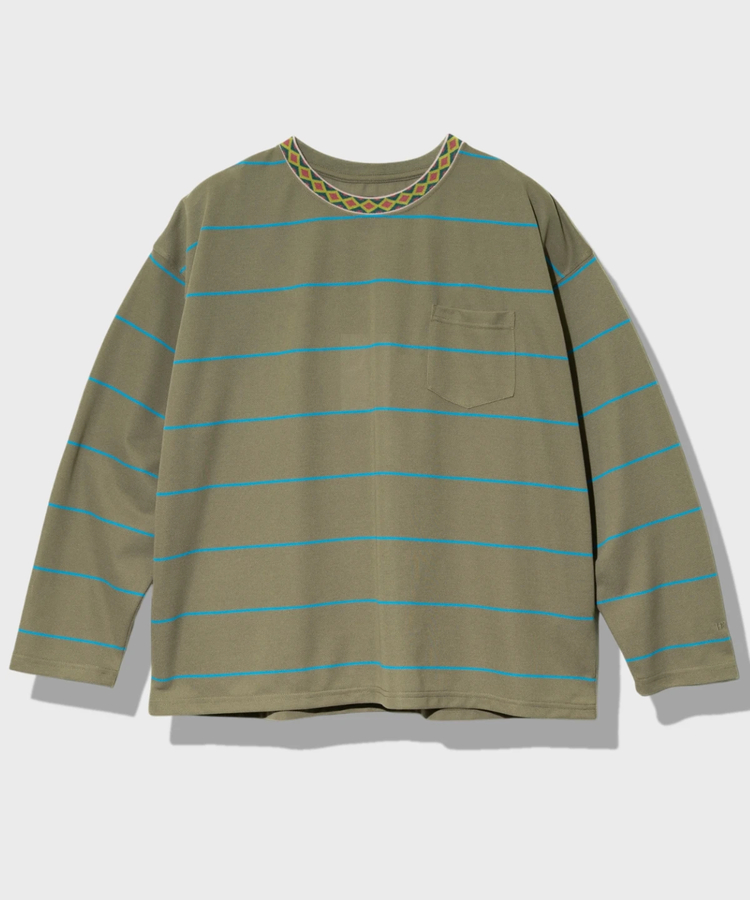 go slow caravan(ゴースローキャラバン) |NANGA/ナンガ RINGER COLLAR PANEL L/S TEE (MENS)