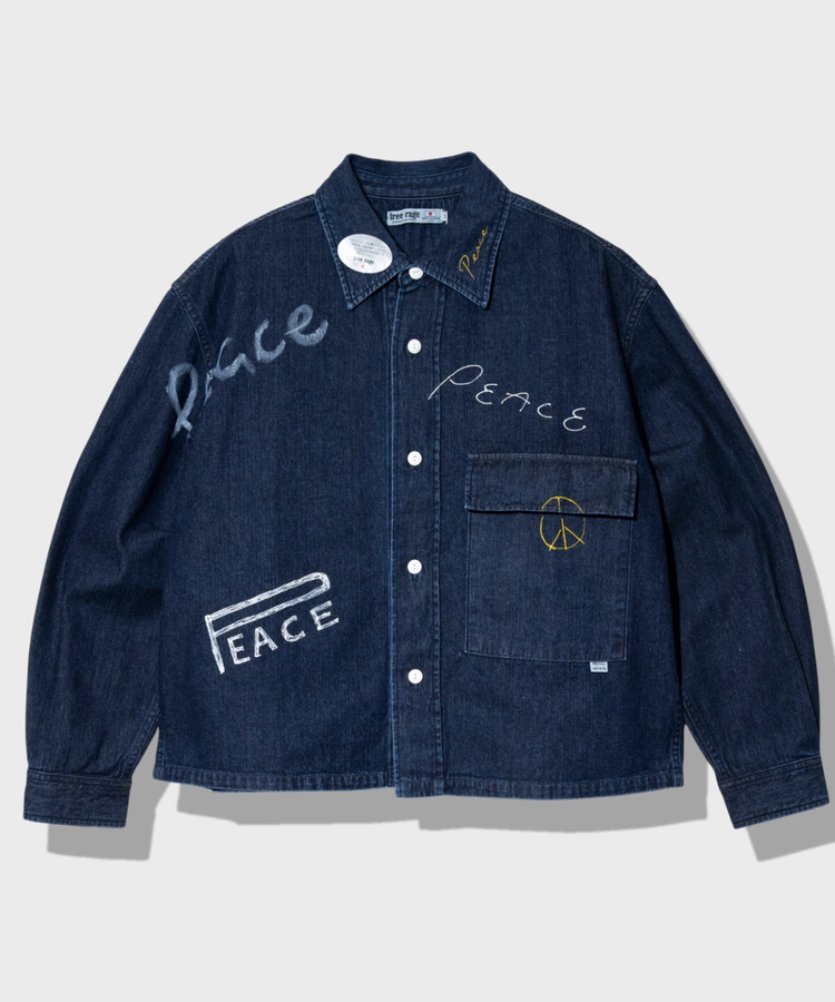 go slow caravan(ゴースローキャラバン) |【GSC別注】FREE RAGE/フリーレイジ 10oz DENIM CPOシャツ - Hand Paint ver - (MENS)