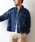 go slow caravan(ゴースローキャラバン) |【GSC別注】FREE RAGE/フリーレイジ 10oz DENIM CPOシャツ - Hand Paint ver - (MENS)