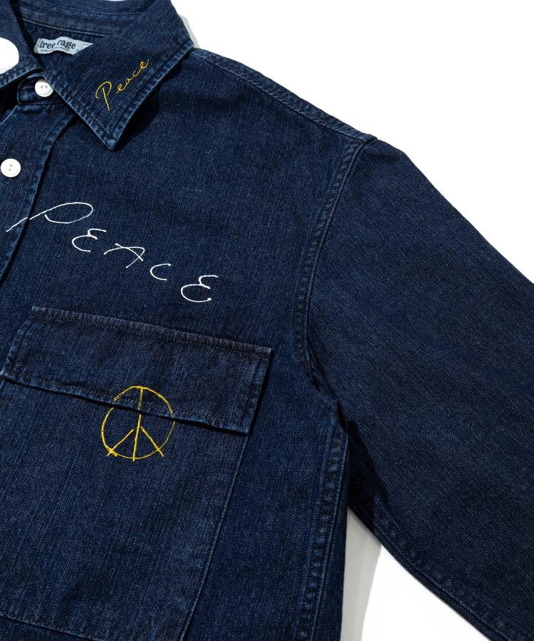 go slow caravan(ゴースローキャラバン) |【GSC別注】FREE RAGE/フリーレイジ 10oz DENIM CPOシャツ - Hand Paint ver - (MENS)
