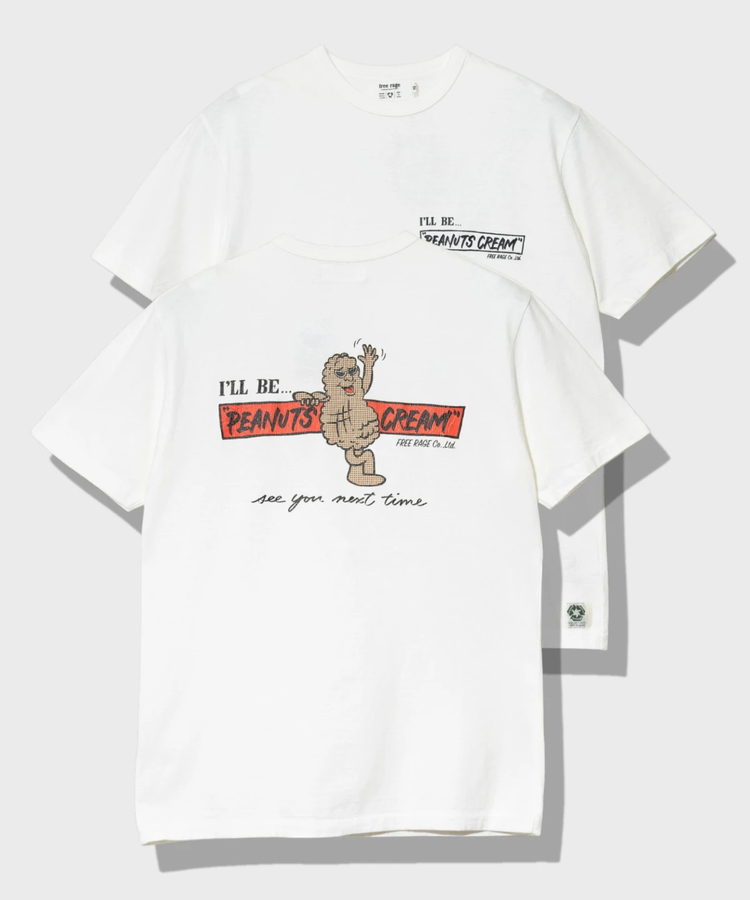 go slow caravan(ゴースローキャラバン) |FREE RAGE/フリーレイジ リサイクルコットンTシャツ 《PEANUTS CREAM vol.2》(MENS)