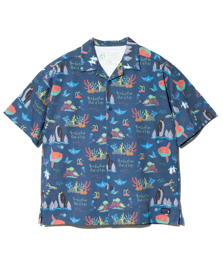 go slow caravan(ゴースローキャラバン) |【GSC別注】ESPACE VERT/エスパスヴェール 吸水速乾 海洋生物 総柄OPシャツ (MENS)