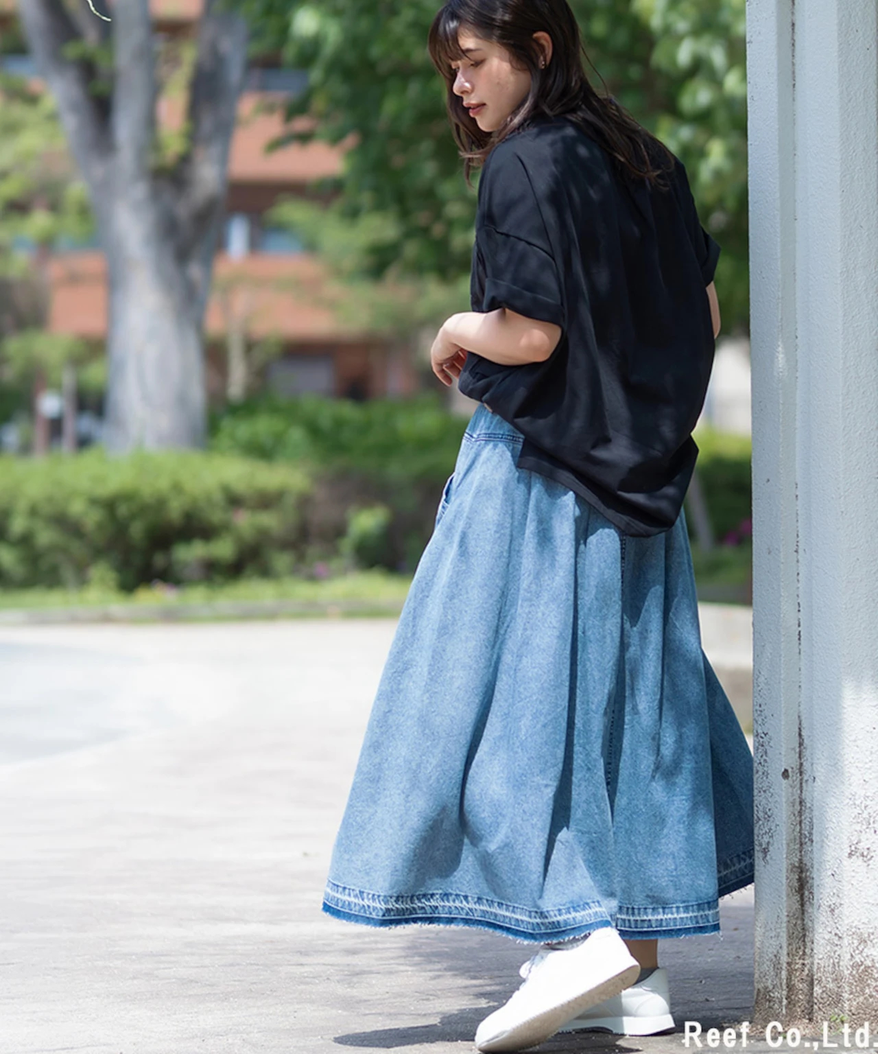 mililopiulu/ミリロピュール クロスカットデニムスカート (WOMENS
