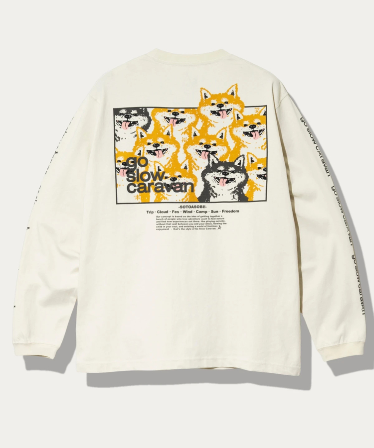 go slow caravan(ゴースローキャラバン) |USA/C スクエアLOGOバックプリント ロングスリーブTEE (MENS)