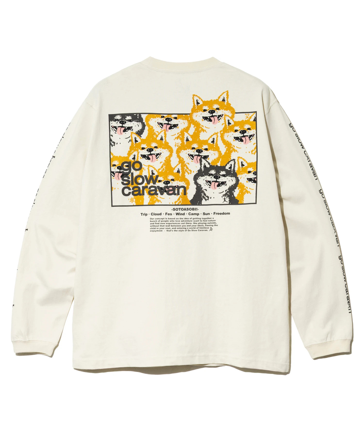 go slow caravan(ゴースローキャラバン) |USA/C スクエアLOGOバックプリント ロングスリーブTEE (MENS)