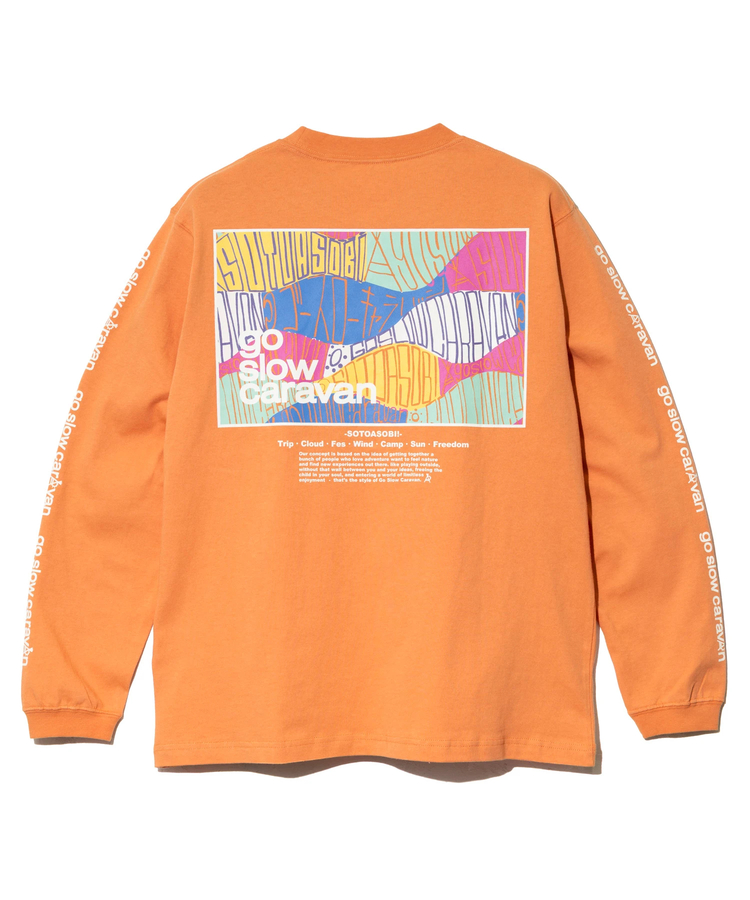 go slow caravan(ゴースローキャラバン) |USA/C スクエアLOGOバックプリント ロングスリーブTEE (MENS)