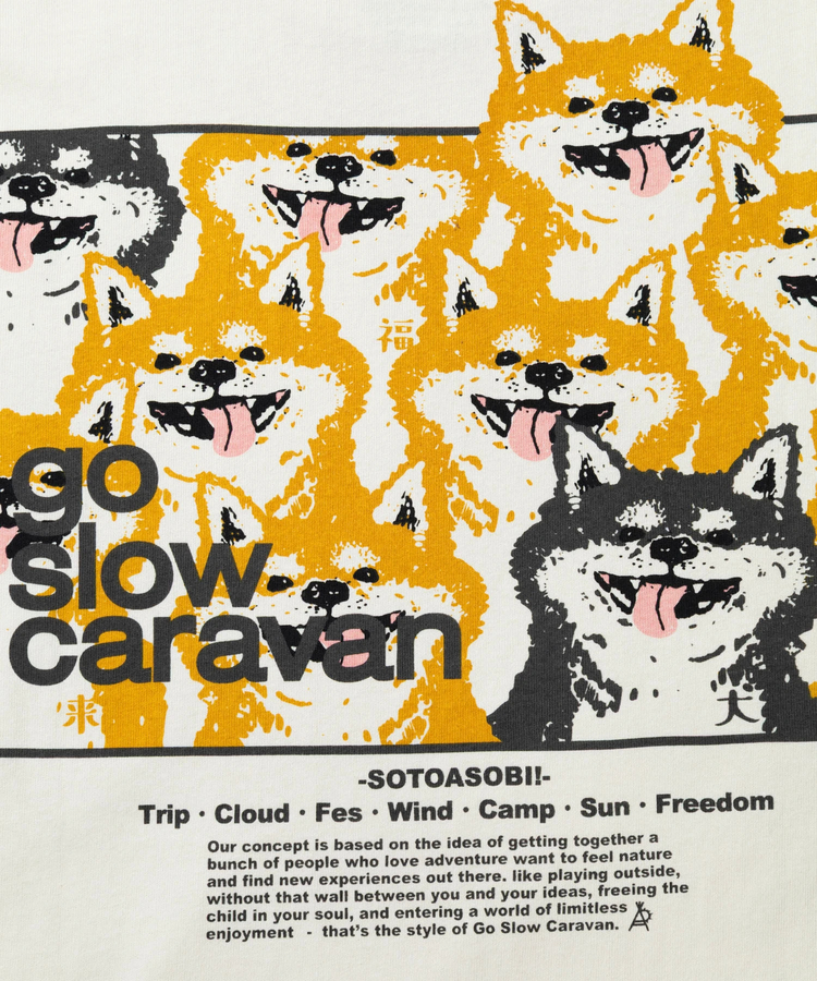 go slow caravan(ゴースローキャラバン) |USA/C スクエアLOGOバックプリント ロングスリーブTEE (MENS)