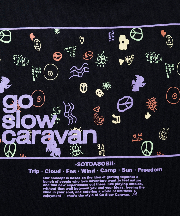 go slow caravan(ゴースローキャラバン) |USA/C スクエアLOGOバックプリント ロングスリーブTEE (MENS)