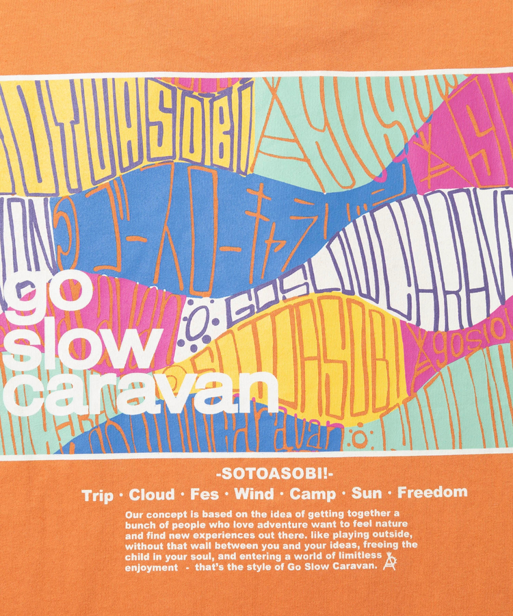 go slow caravan(ゴースローキャラバン) |USA/C スクエアLOGOバックプリント ロングスリーブTEE (MENS)