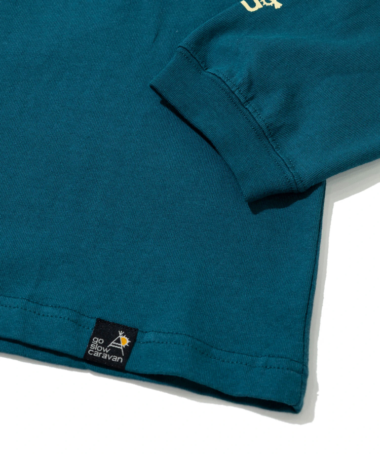 go slow caravan(ゴースローキャラバン) |USA/C スクエアLOGOバックプリント ロングスリーブTEE (MENS)