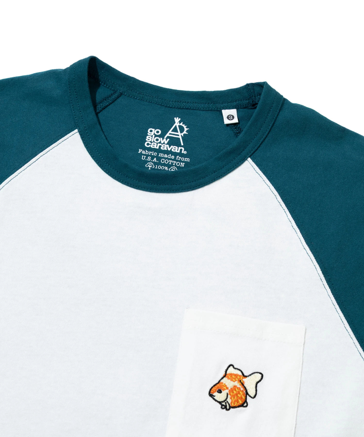 go slow caravan(ゴースローキャラバン) |USA/C 色々PKT刺繍 8分袖 BB TEE (MENS)
