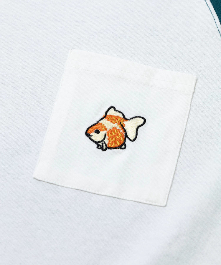 go slow caravan(ゴースローキャラバン) |USA/C 色々PKT刺繍 8分袖 BB TEE (MENS)