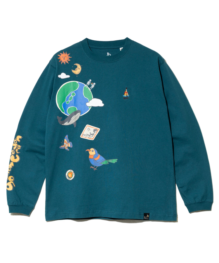 go slow caravan(ゴースローキャラバン) |USA/C gsc planet ロングスリーブ TEE (MENS/WOMENS)