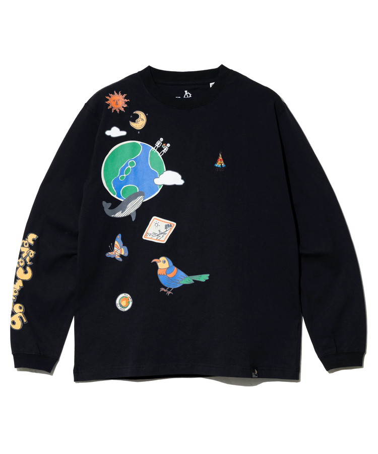 go slow caravan(ゴースローキャラバン) |USA/C gsc planet ロングスリーブ TEE (MENS/WOMENS)