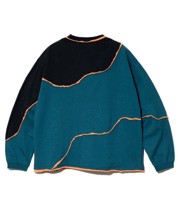 go slow caravan(ゴースローキャラバン) |USA/C CRAZY カットオフ歪み切替ロングスリーブ TEE (MENS)