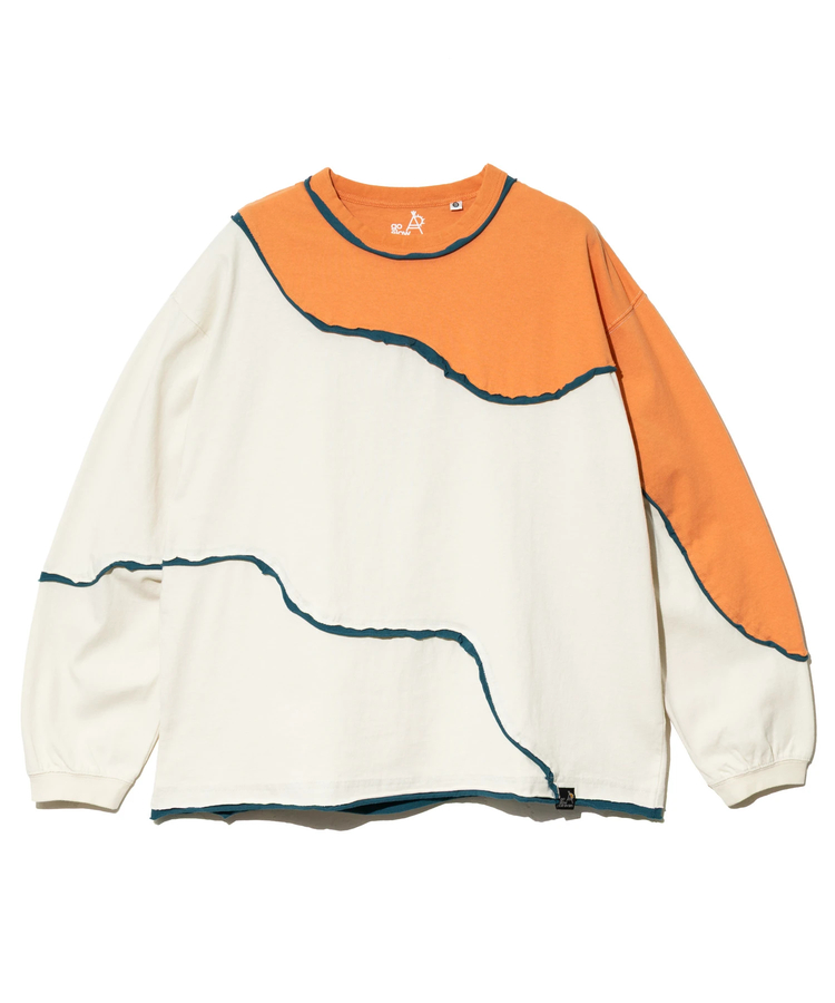 go slow caravan(ゴースローキャラバン) |USA/C CRAZY カットオフ歪み切替ロングスリーブ TEE (MENS)