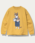 go slow caravan(ゴースローキャラバン) |超ヘビーUSA/C バリスタ猫 ロングスリーブ TEE (MENS/WOMENS)
