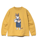 go slow caravan(ゴースローキャラバン) |超ヘビーUSA/C バリスタ猫 ロングスリーブ TEE (MENS/WOMENS)